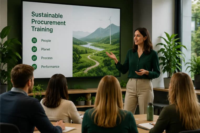 Training service visual for negotiation and procurement workshops.
